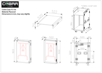 16U Rack Flight Case with 10U Mixer Top & Work Tables - Touring Rack Case